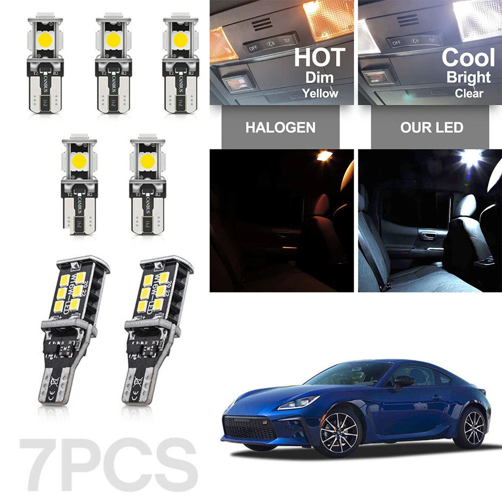 

7Pcs White LED Interior Light Reverse Bulbs Kit For BRZ For Toyota GR86 6000K Cold White Car Lights 5050 SMD LEDs