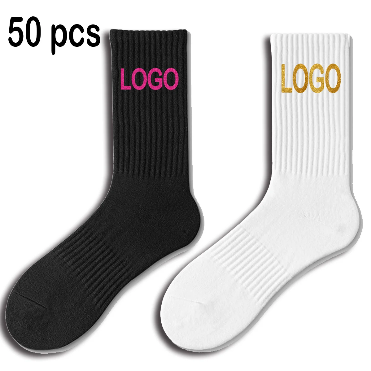 50pcs custom made design socks Print logo brand sport socks