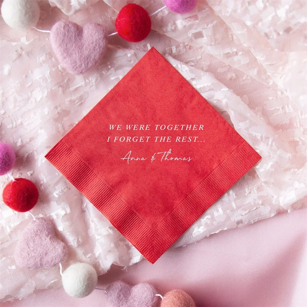 50PCS We Were Together I Forget The Rest - Personalized Cocktail Napkins Wedding Reception Bar Party Napkin Shower Engageme