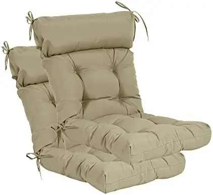 

High Back Chair Cushion,Tufted, Replacement Cushions - Set of 2 (Silver/Grey)