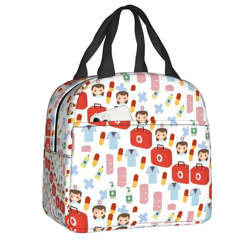 

Proud To Be A Nurse Insulated Lunch Bags for Women Nursing Resuable Thermal Cooler Bento Box Kids School Children