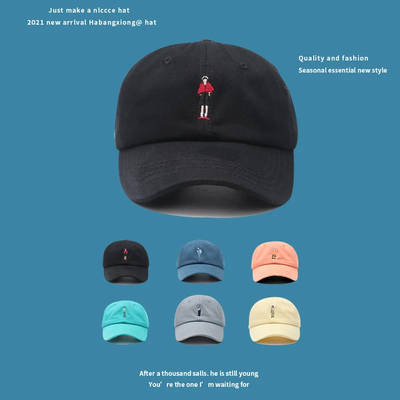 

2022 New Ins Designer Casual Fashion Cartoon Embroidered Baseball Cap Four Seasons Korean Version Men's Caps