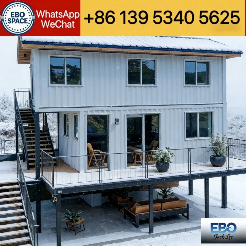 Фото Разборный контейнерный дом EBO: стильный дизайн, мобильный дом в стиле мини-виллы, идеально подходит для аренды на время отпуска. №1
