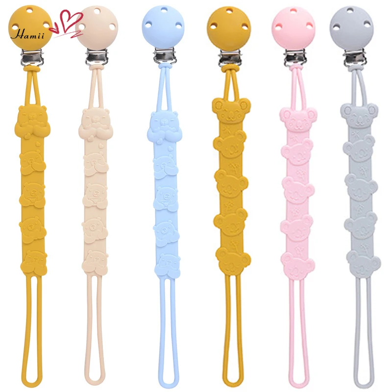 

1PCS Food Grade Silicone Baby Pacifier Clip Anti-drop Soft Silicone Teething Chain Newborn Stroller Dummy Holder Nipple Clip