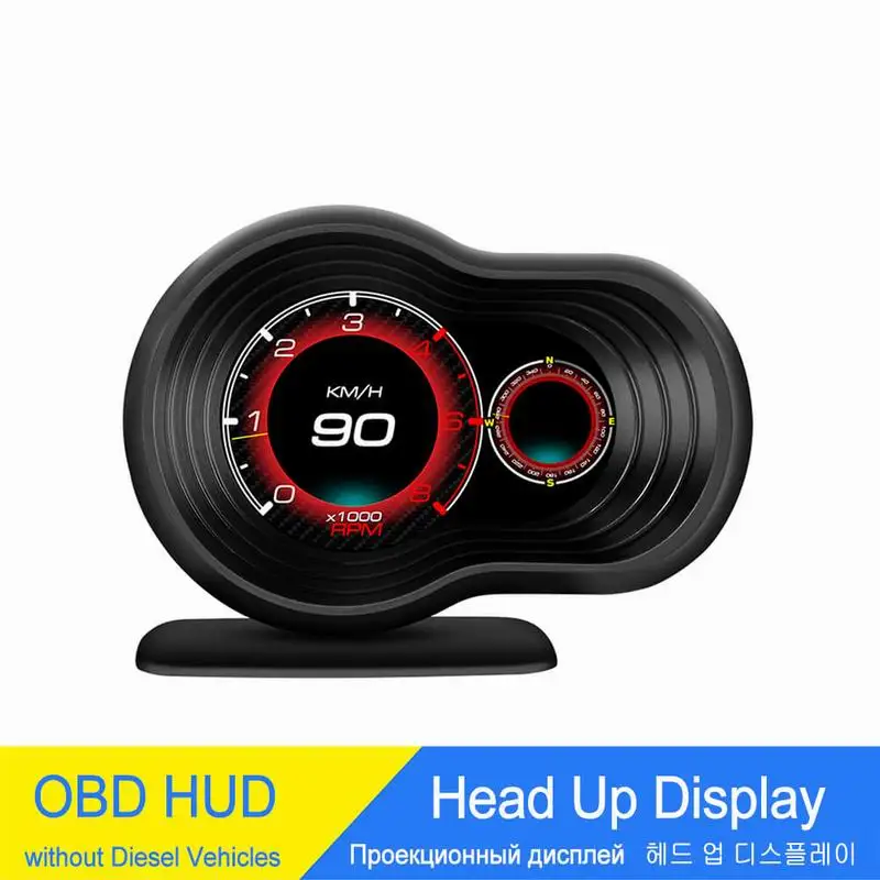 

Car OBD2 Head Up Display Auto On-board Computer Digital Guage Speed Monitoring With Acceleration Turbo Alarm HUD Car Accessories