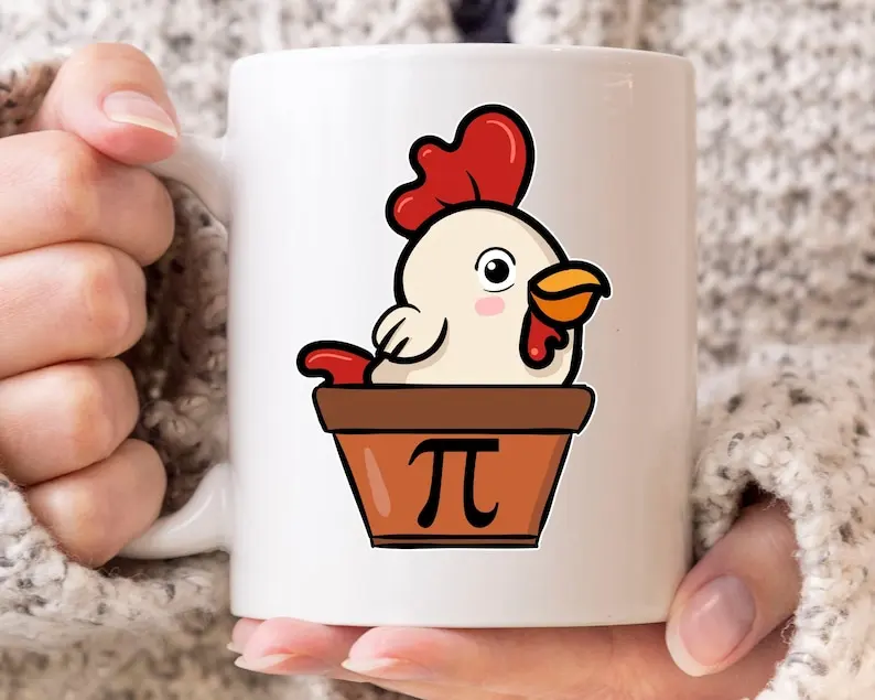 

Chicken Pot Pie Mug, Funny Funny Pi Day Coffee Cup For Mathematics Teacher Student, Cute Mathematician Gift For Math Geeks Nerds