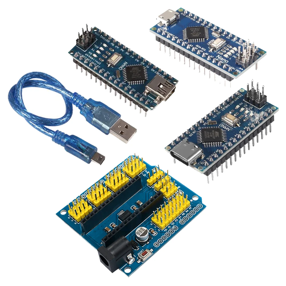 Микроконтроллер Nano V3.0 ATmega328P, мини-контроллер с разъемом Type-C Micro USB, совместимый с драйвером Arduino CH340, 16 МГц ATMEGA328P/168P