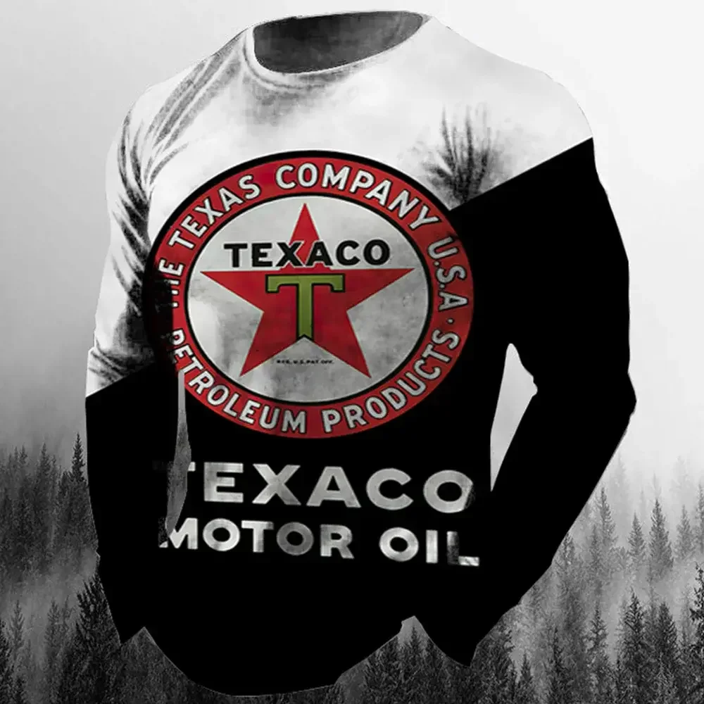 Футболка мужская хлопковая с длинным рукавом винтажная Байкерская тенниска 3D