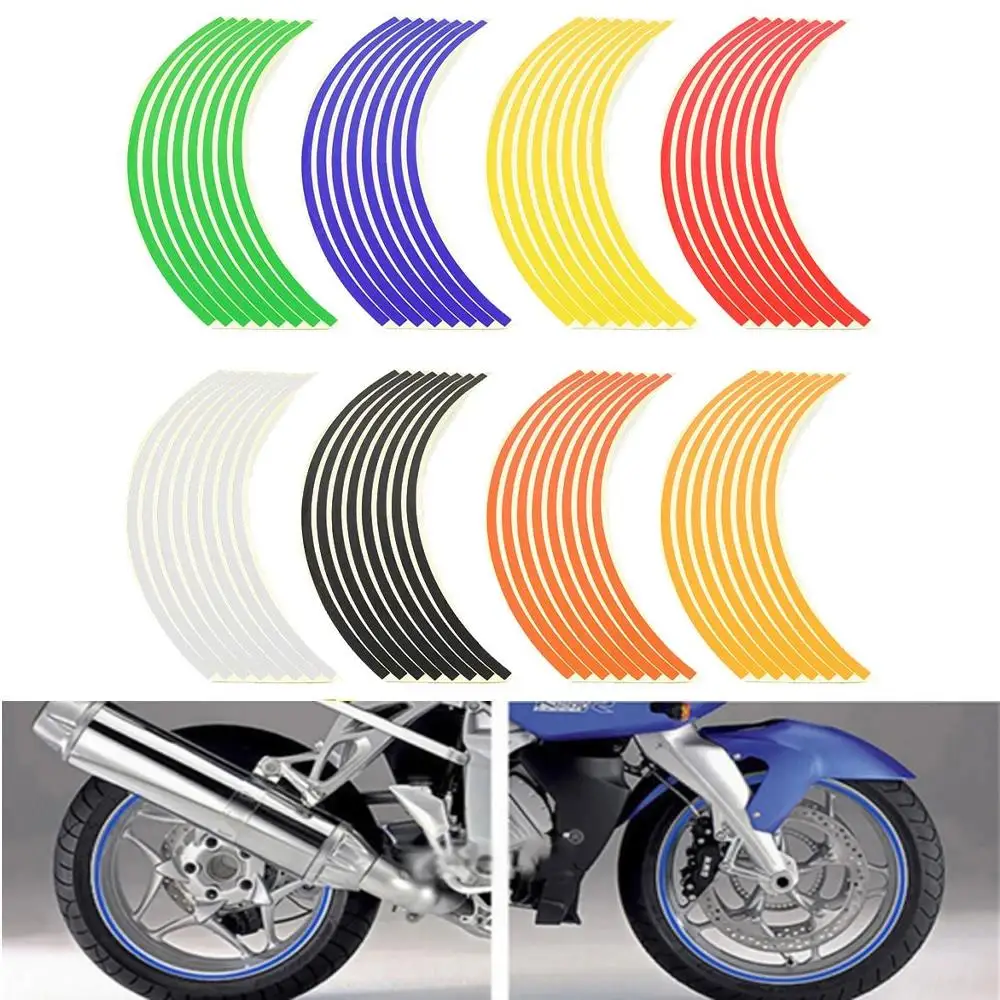 17 18 Inch Wheel Sticker Reflective Decals Rim Tape Strip Dirt Bike For Yamaha XJR400 MT07 09 10 FZ07 09 FZ6 FAZER XSR 700 900