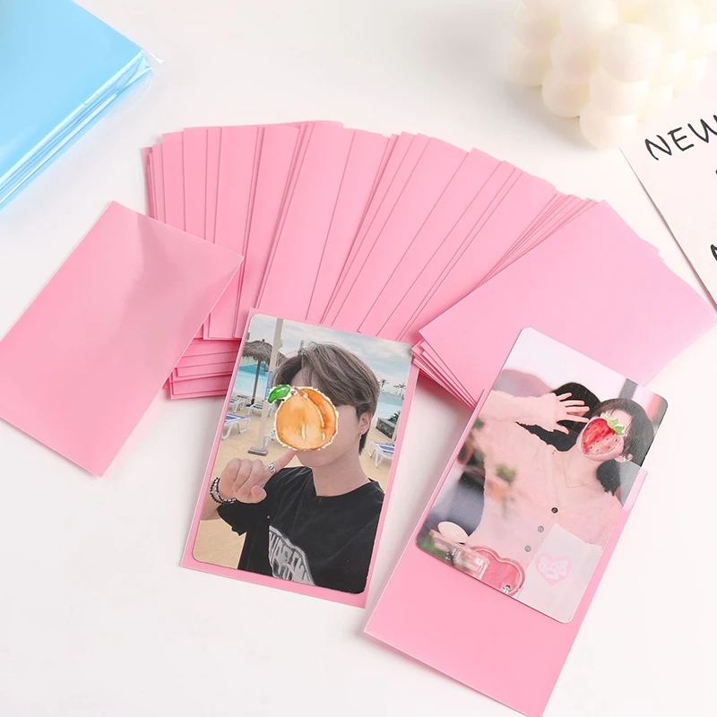 

50pcs/pack Ice Cream Color Card Bag Photocard Sleeves Idol Photo Cards Protective Storage Bag PP Frosted Card Film