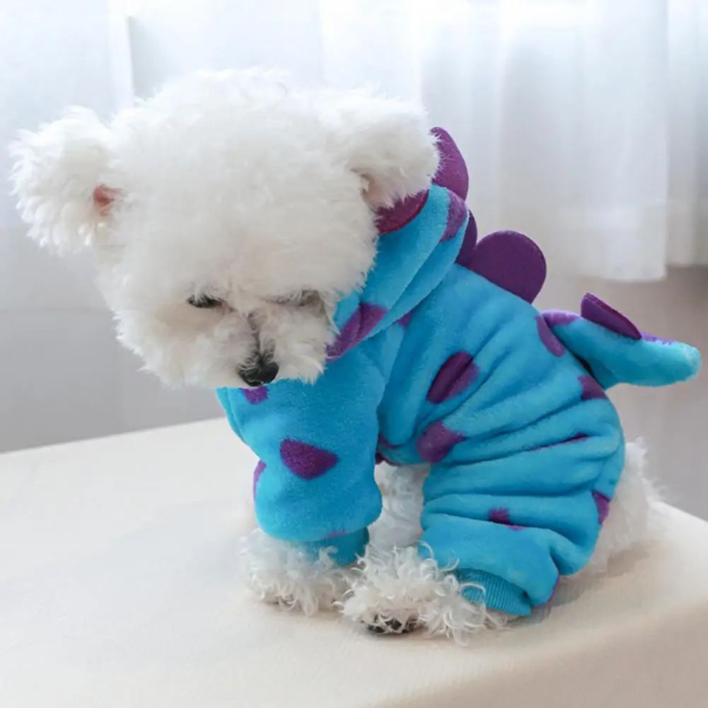

Dressing Thickened Small Puppy Dog Plush Outfit with Hood for Outdoor