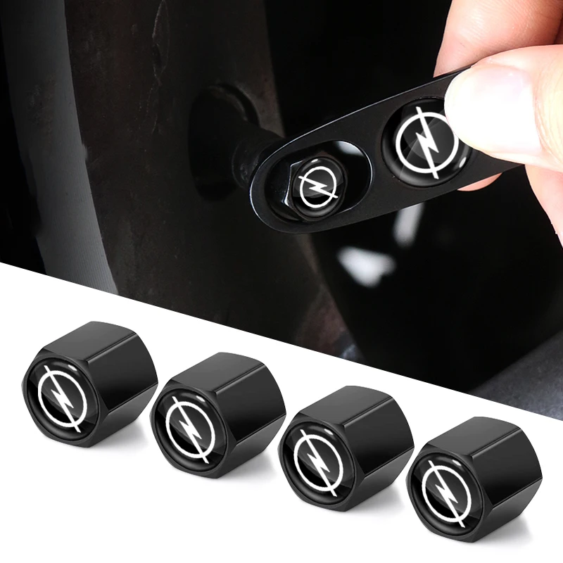 

4pcs Car Tyre Valve Caps with Keychain Tool for Opel Astra J Corsa D K Vectra Bvectra B Insignia Vivaro Car Accessories Decor
