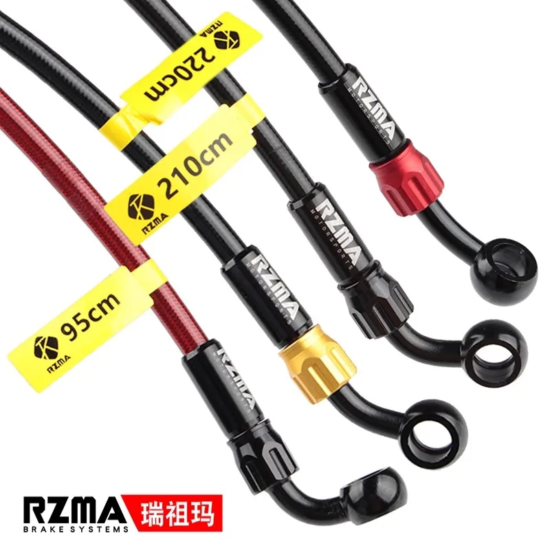 

RZMA Стальной плетеный тормозной шланг с тефлоновой подкладкой - болт банджо из алюминиевого сплава Гидравлическая тормозная линия для электрического мотоцикла/мотоцикла