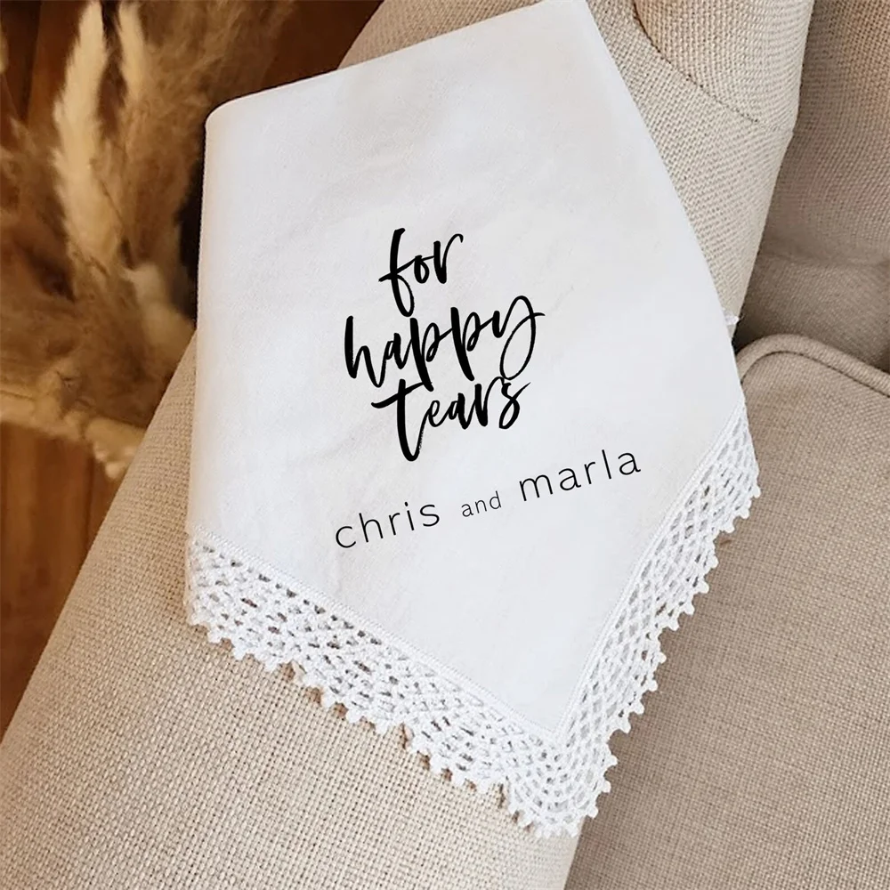 Персонализированный свадебный подарок от пары для родителей или носовой платок