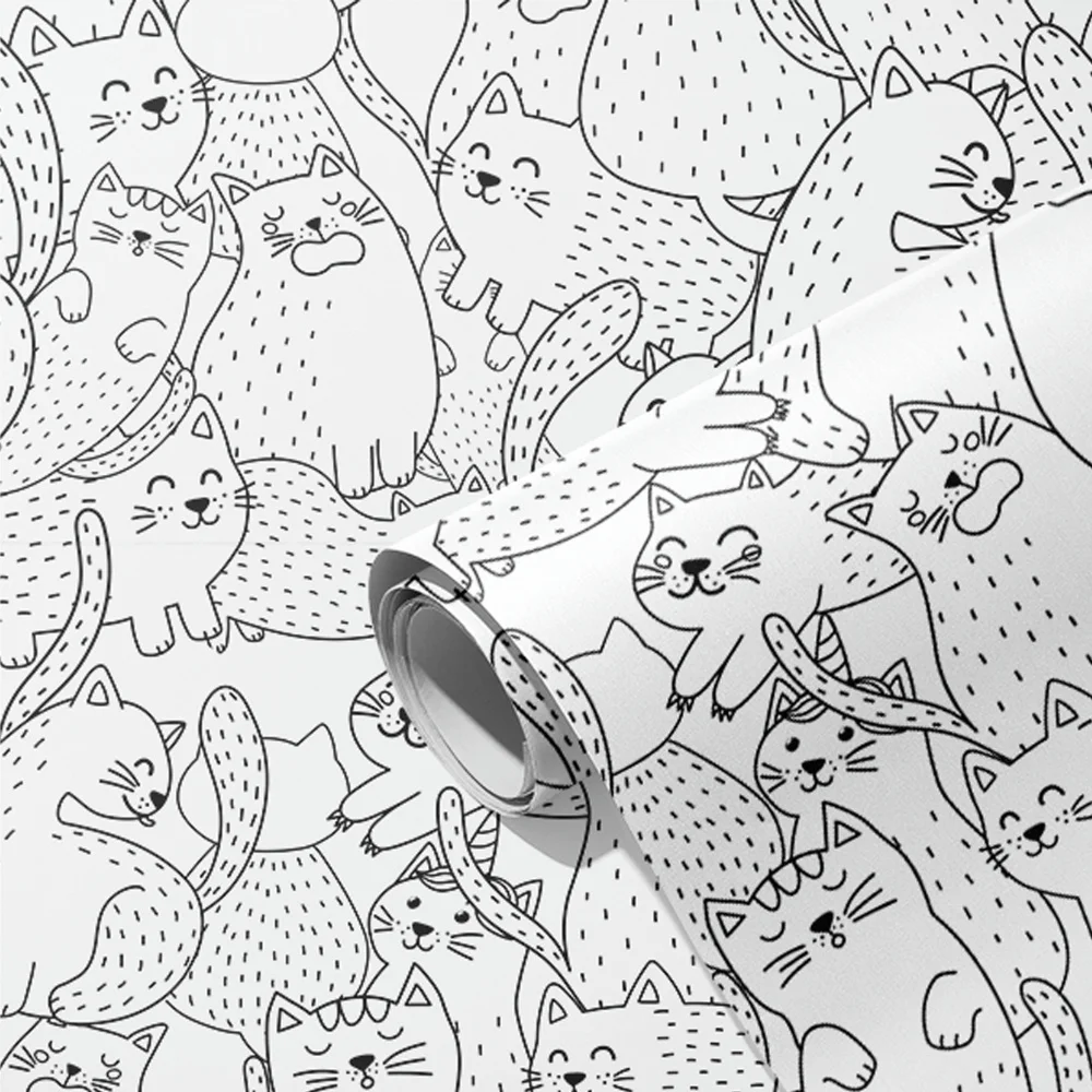 

Виниловые самоклеящиеся обои с мультяшным котом