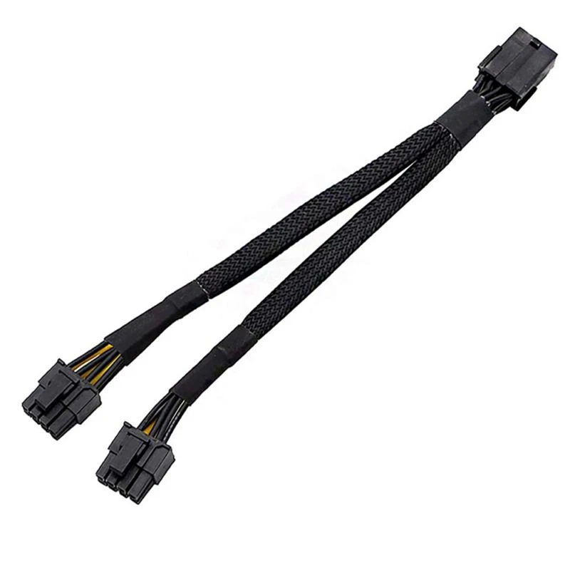 

20Cm GPU PCIE 8 Pin Female To Dual 2X8 (6+2) Pin Male PCI Express Power Adapter Braided Y-Splitter Extension Cable 10Pcs