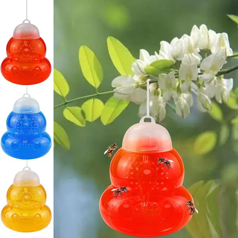 

1/2pcs Hanging Wasp Trap Juice Sugar Refillable Empty Container To Catch Bee Outdoor Wasp Insect Killer Reusable Hornet Traps