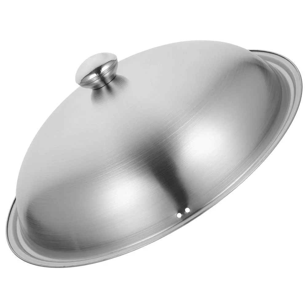 

Stainless Steel Pot Lid Handled Pan Wok Cookware Cover Metal Lids Pans Universal Pots
