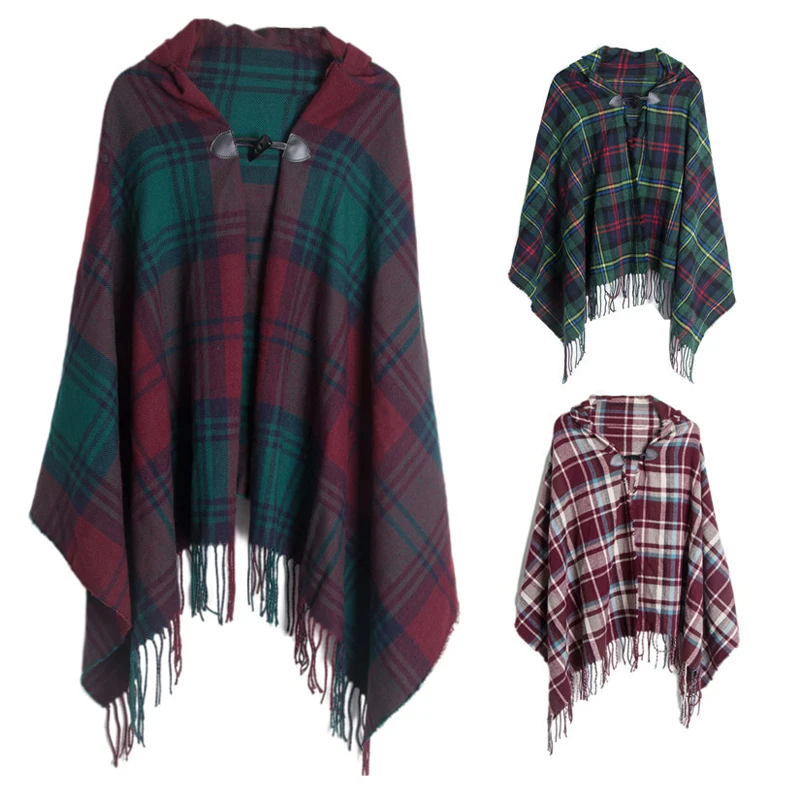 

CHENKIO Women's Shawl Wrap Poncho Ruana Cape Open Front Sweater Cardigan for Fall Kimono Winter Holiday Designer Clothes Women