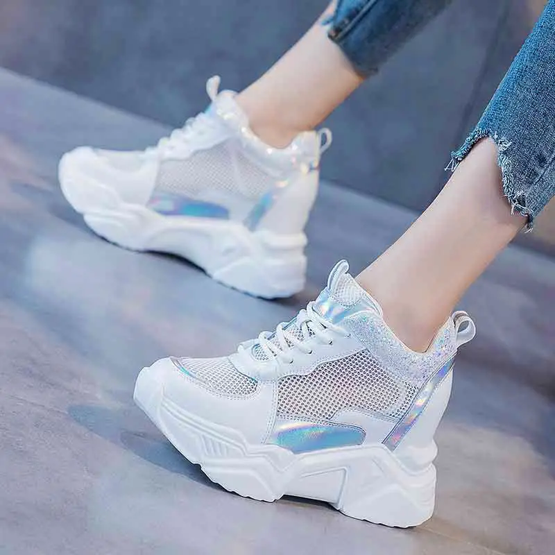 

Fashion Trending Dad Shoes Women's Summer Versatile Height Increasing Insole Casual Sports Shoes' Mesh Breathable Platform Shoe