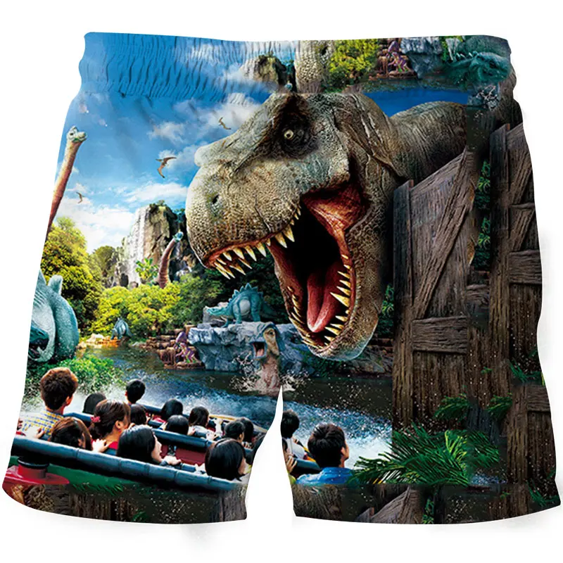 

Jurassic Dinosaurs 3D Printing Children's Beach Shorts Fashion Sportswear Cool Clothes For Kids Aged 3-12 Game Character