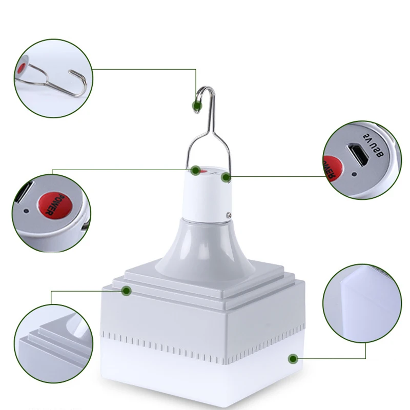 Фонарь туристический Аккумуляторный с крючком 30 Вт USB