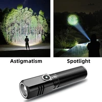 led usb c rechargeable mini 16340 18650 battery flashlight 1500lm powerful torch can be closed with one click