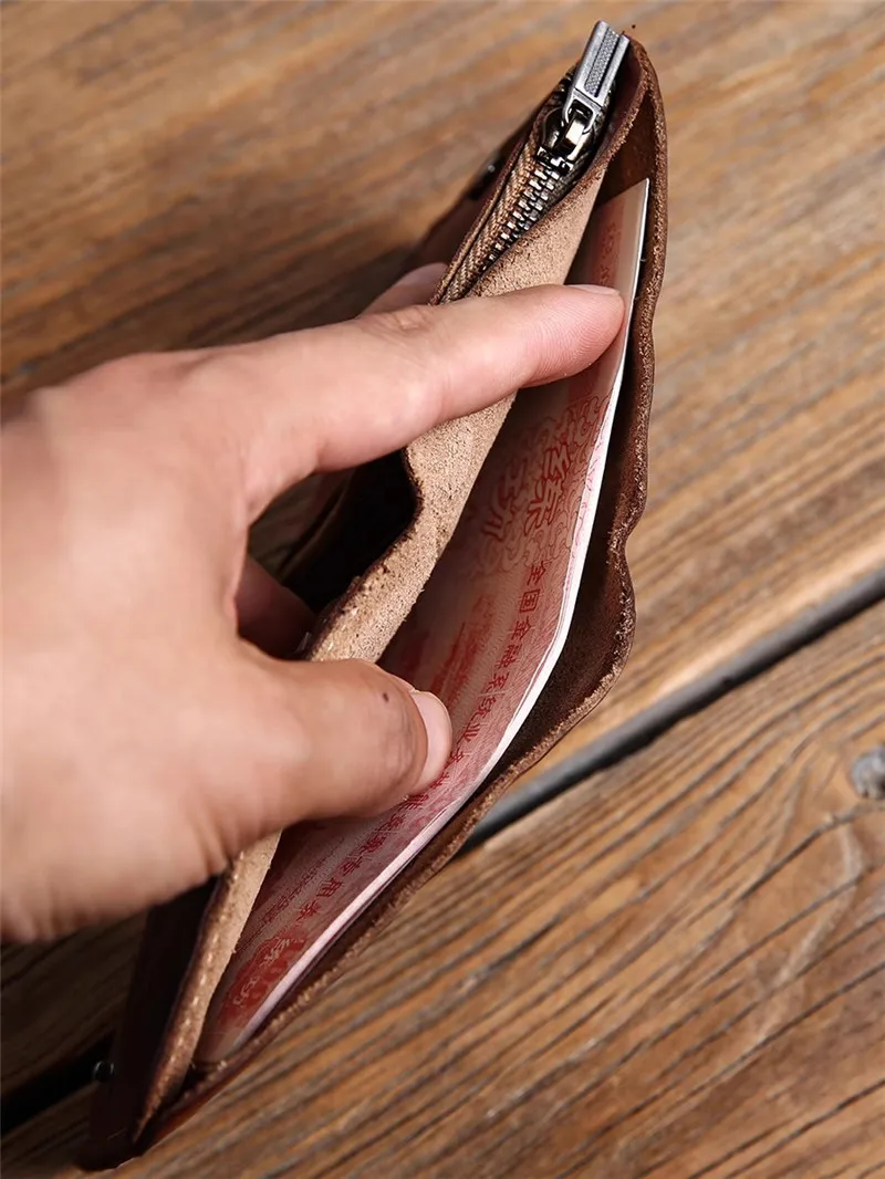 PNDME simple vintage first layer leather men's short wallet casual luxury high-quality genuine leather student money coin purse