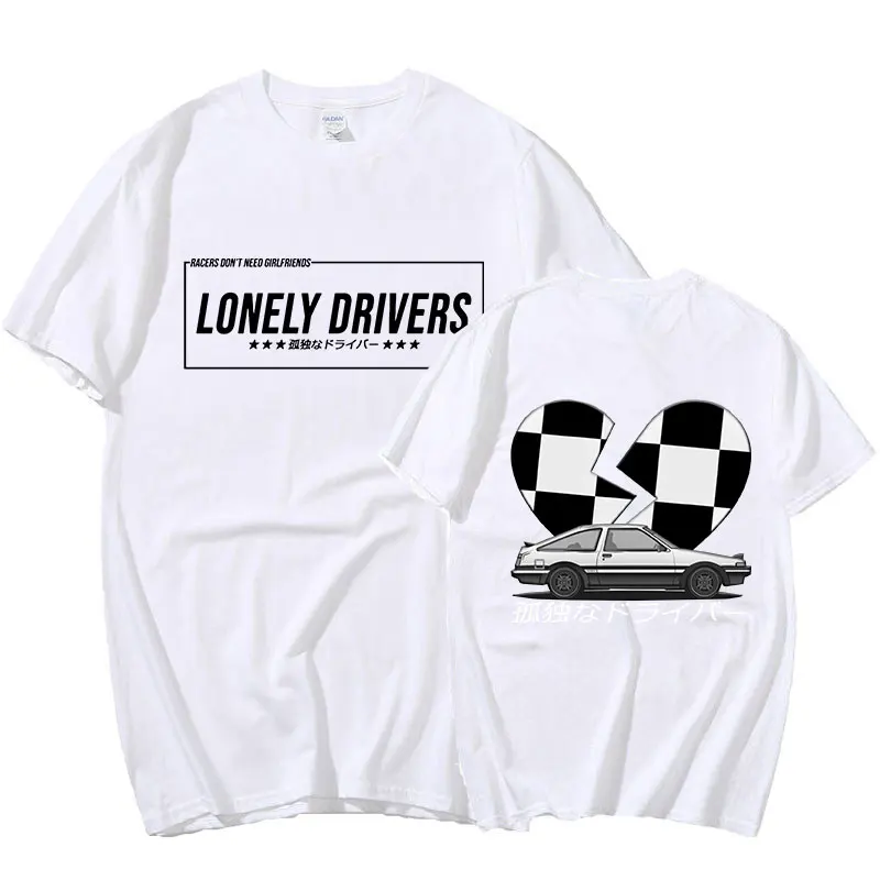 

Lonely Deiverst Initial D Manga Hachiroku Shift Drift Men T Shirt Takumi Fujiwara Tofu Shop Delivery AE86 Oversized T-shirts Top