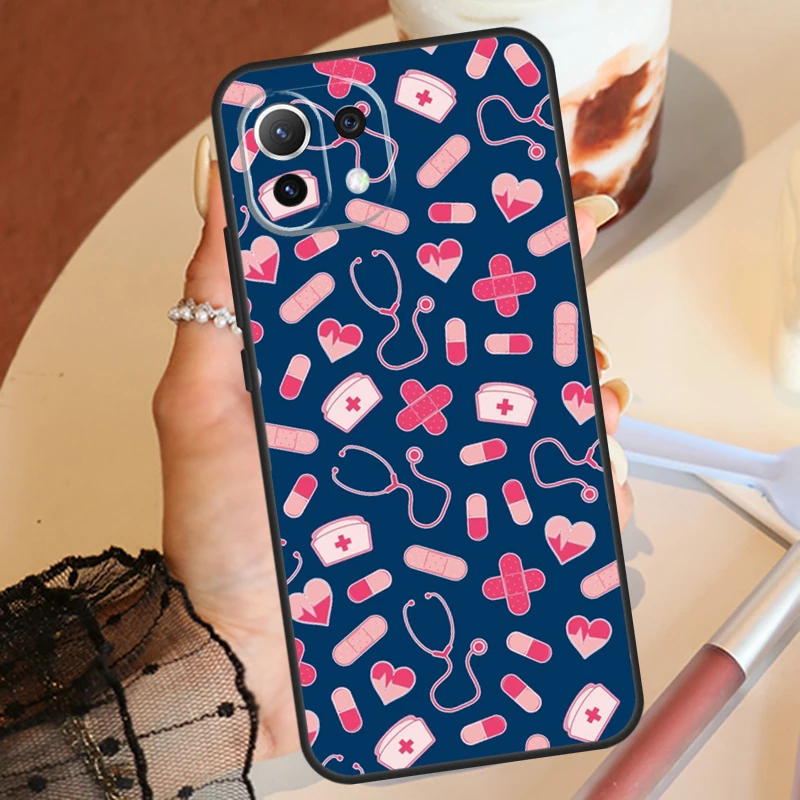 Доктор медсестра сердце стетоскоп для Xiaomi 13 Ultra 12 Lite 11T 12T 13T Pro 12X POCO F5 X5 X3 X4 F4 GT M5 M5s F3