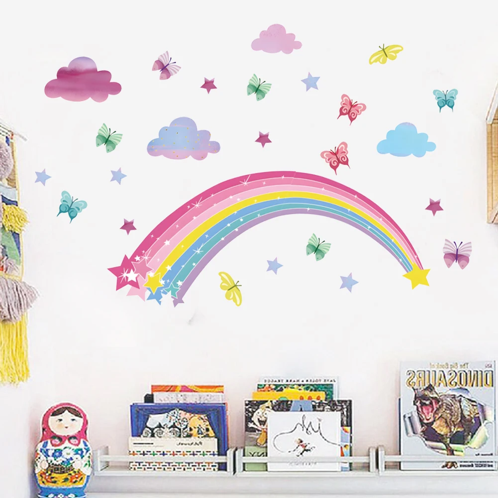 Мультяшная бабочка наклейка для стен