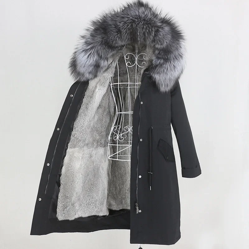 Fast Selling Fashion Women's Jacket With Detachable Inner Lining Of Real Fox Fur For Winter Warm And Stylish