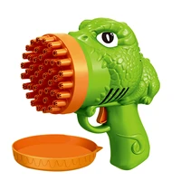44 holes dinosaur bubble machine electric bubble maker toys cartoon bubble guns batteries powered bubble blaster handheld toy