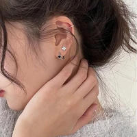 silver color copper black love heart twist hoop earrings for women simple cool accessories all match