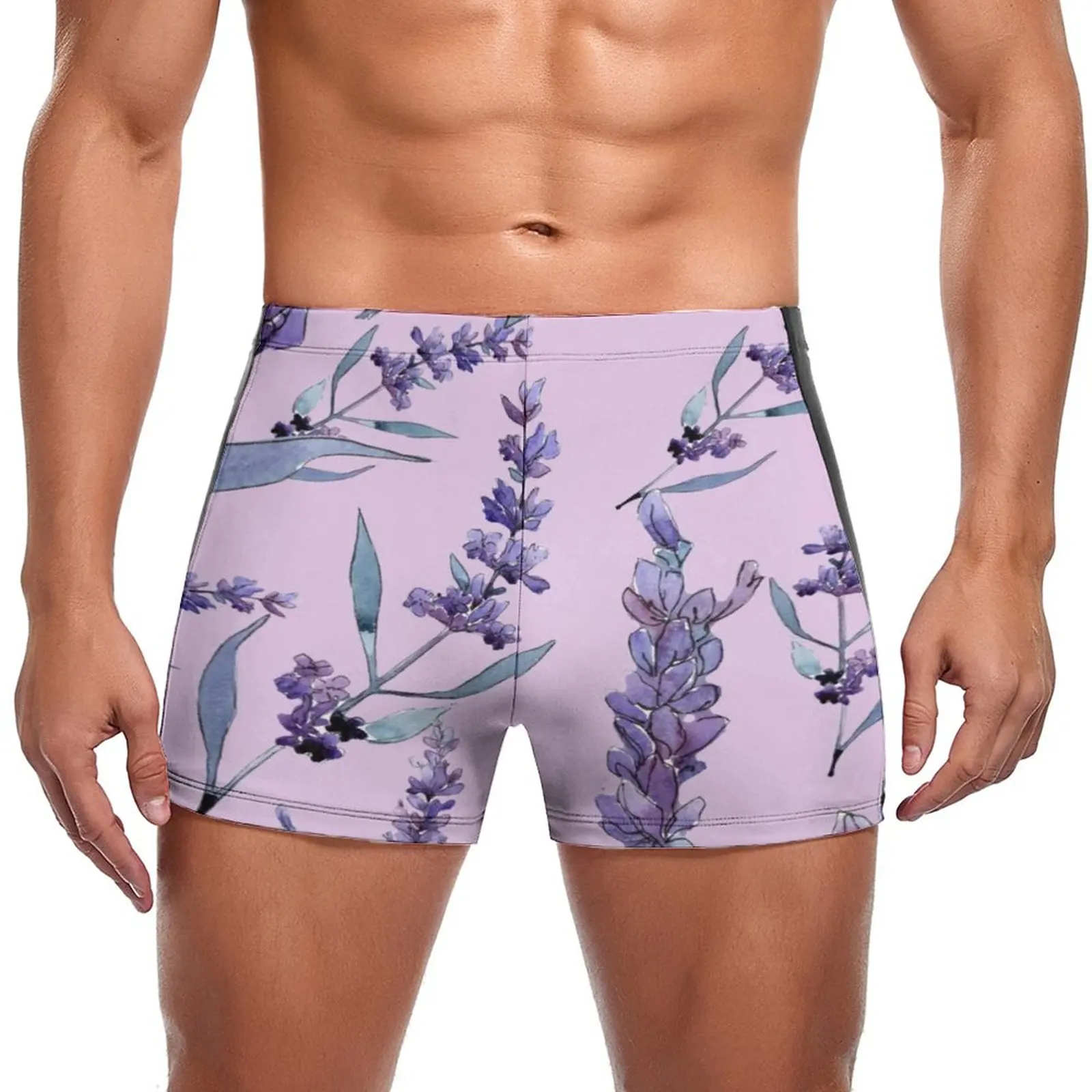 

Violet Lavender Swimming Trunks Purple Lavender Gel Polish Fashion Beach Swim Boxers Large Size Quick Dry Man Swimwear