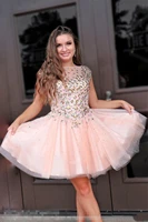 glitter luxury crystal mini short homecoming dress with cap sleeve a line tulle summer junior graduation party dresses for girl