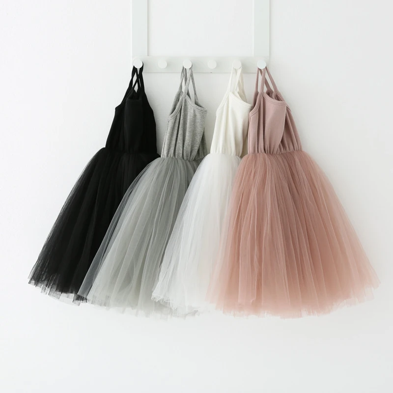 Yg Summer New Girls' Suspender Dress Children's Rib Stitched Gauze Dress Children's Dress