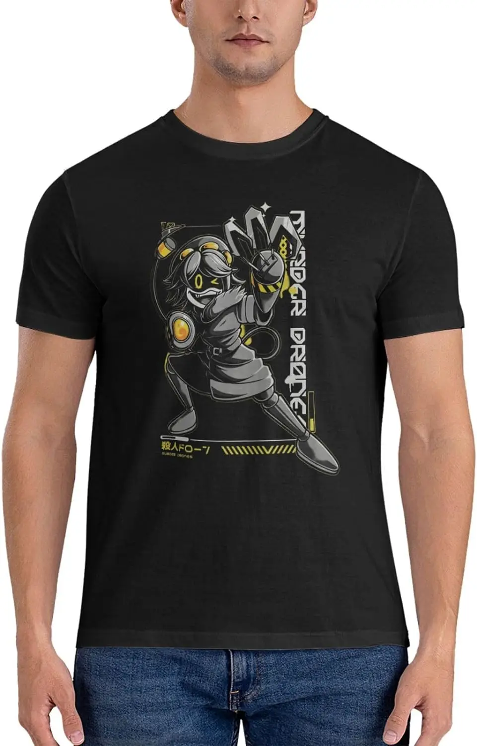 Убийца дрона Мужские Женские футболки Новинка Мультяшные Топы Черный