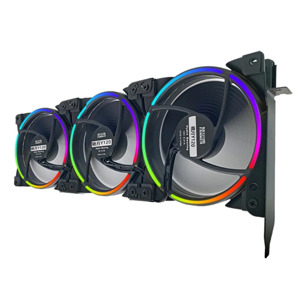FANNER universal VGA radiator 3x120mm ultra-quiet desktop computer chassis PCI graphics card dual fan partner led |