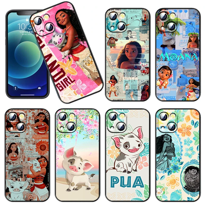 

Princess Moana of Polynesia Phone Case For Apple iPhone 14 13 12 11 SE XS XR X 7 8 6 mini Plus Pro MAX 2020 Black Fundas
