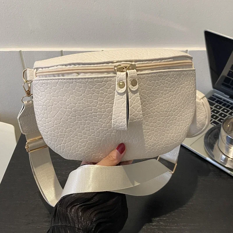 

Women's Crossbody Bag Solid Color New Fashion Trend PU Zipper Lightweight Solid Color Women's Crossbody Bag Free Shipping