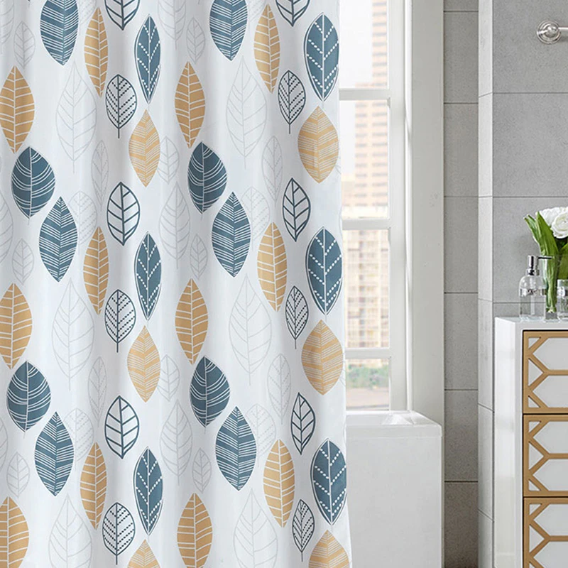 stick figure leaves shower bathroom waterproof polyester printing curtains for with hooks free global shipping