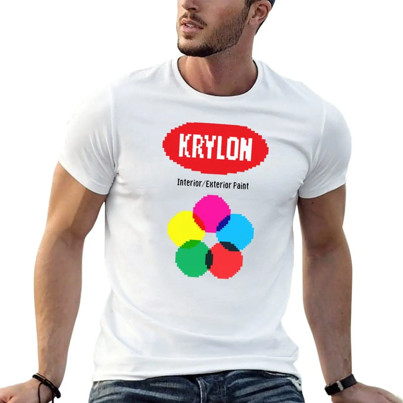 Фото Футболка Krylon Spray Paint 8-Bit с модным принтом для мужчин №1