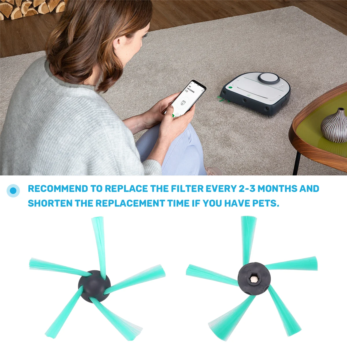 Набор аксессуаров для вакуумных роботов Vorwerk Kobold VR200 и VR300 — 3 фильтра HEPA 2 боковых