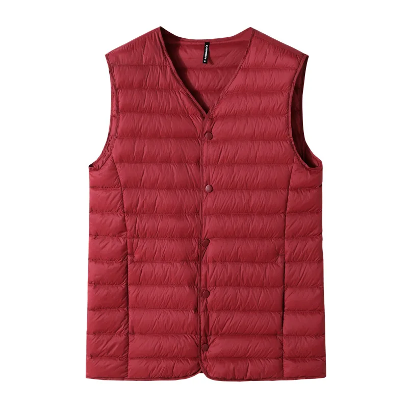 New Arrival Fashion Super Large Autumn Winter Men Down Vest Warm V-neck Thin Single Breasted Casual Plus Size XL-5XL 6XL 7XL 8XL