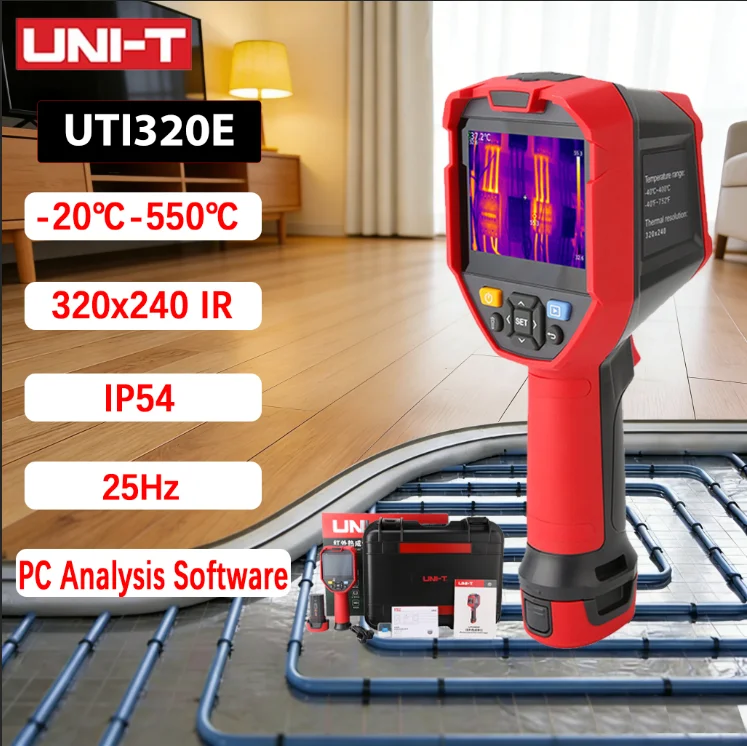 Фото UNI-T UTi320E 320*240 профессиональный ручной тепловизор, многофункциональный прибор для обнаружения протечек в полах №1