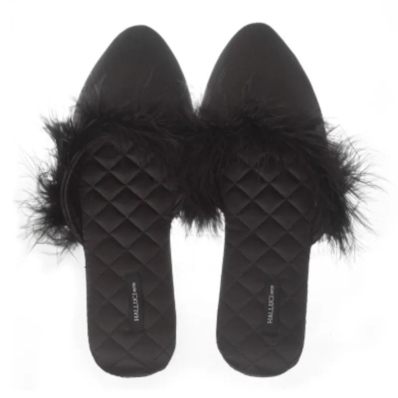 Fleece Satin Women Slippers Fashion Home Indoor Female Outside Slides Comfort Cotton Fabric Flat with Warm | Обувь