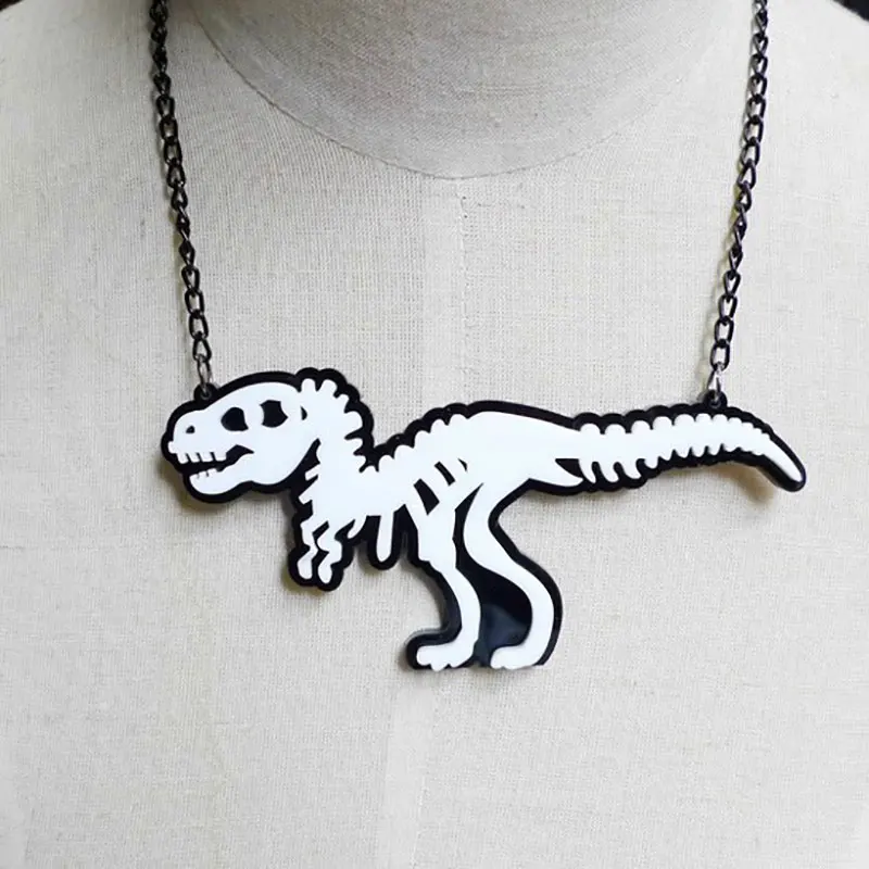 

Женское ожерелье с подвеской в виде черепа, динозавра