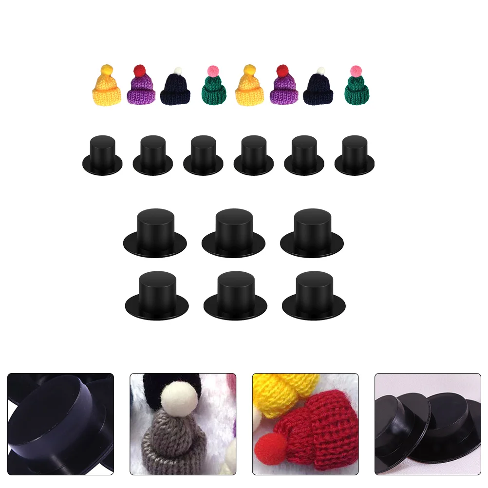 

Hat Christmas Hats Mini Knit Santa Top Diy Knitting Making Miniature Crafts Cover Snowman Topper Craft Black Gadget Candy Bottle