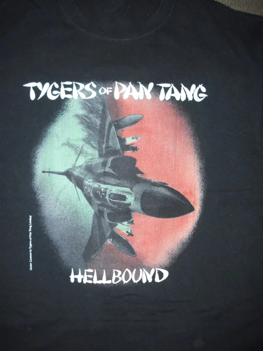 Новые популярные футболки Pan Tang черные хлопковые большого размера